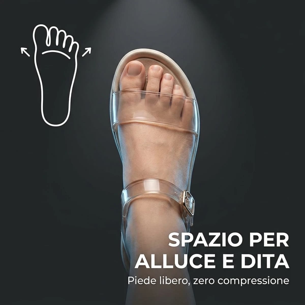 Fascia frontale ampia per alluce valgo e piede largo